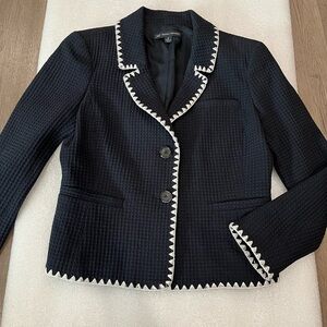 [4] Brooks Brothers 346 Navy & White Textured Waffle
Cotton Blazer